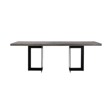 Armen Living Odet Rectangular 87" Dining Table in Concrete and Black Metal LCOEDIGR